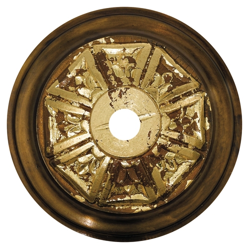 Collection 1836 Art. N° 1836/5+3 RUST/GOLD LEAF FINISH CHANDELIER W