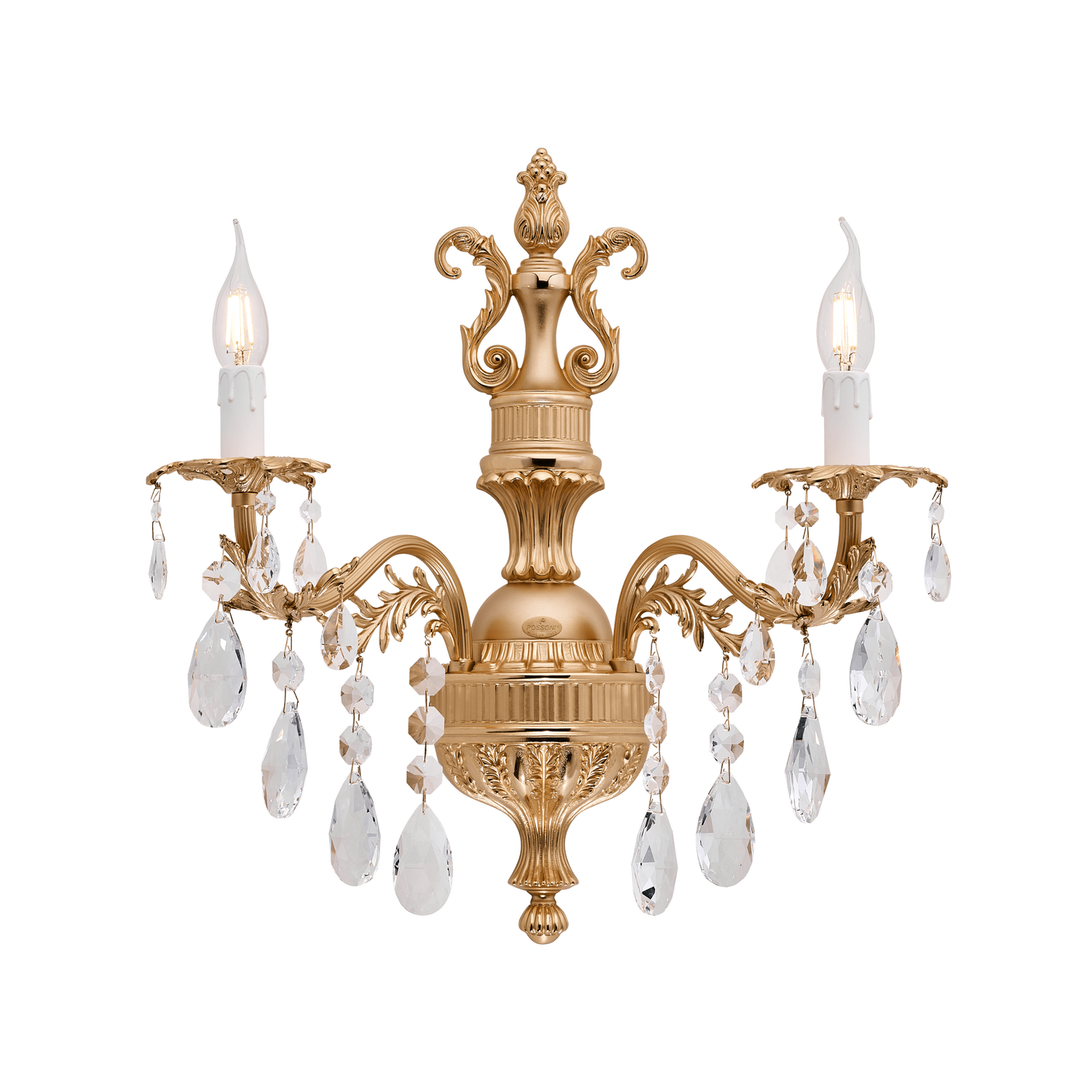Sandblasted pure gold applique with crystal drop Schoeler 230 / A2SH / G Nur Wall