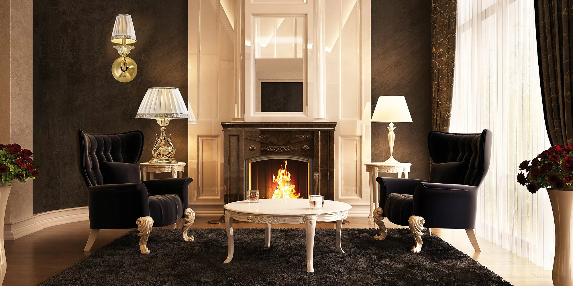 Satin wall lamp with transparent crystal 550 / A1 - Lucilla | Wall | Lighting | Possoni