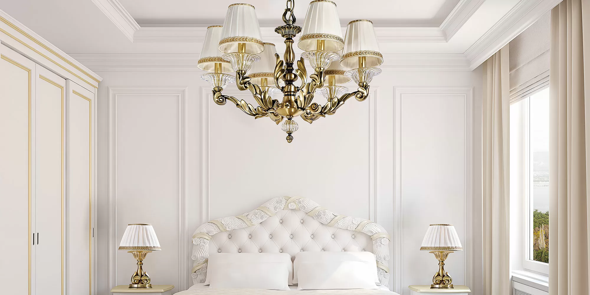 Satin chandelier 551/6 - Lucilla | Suspension | Lighting | Possoni