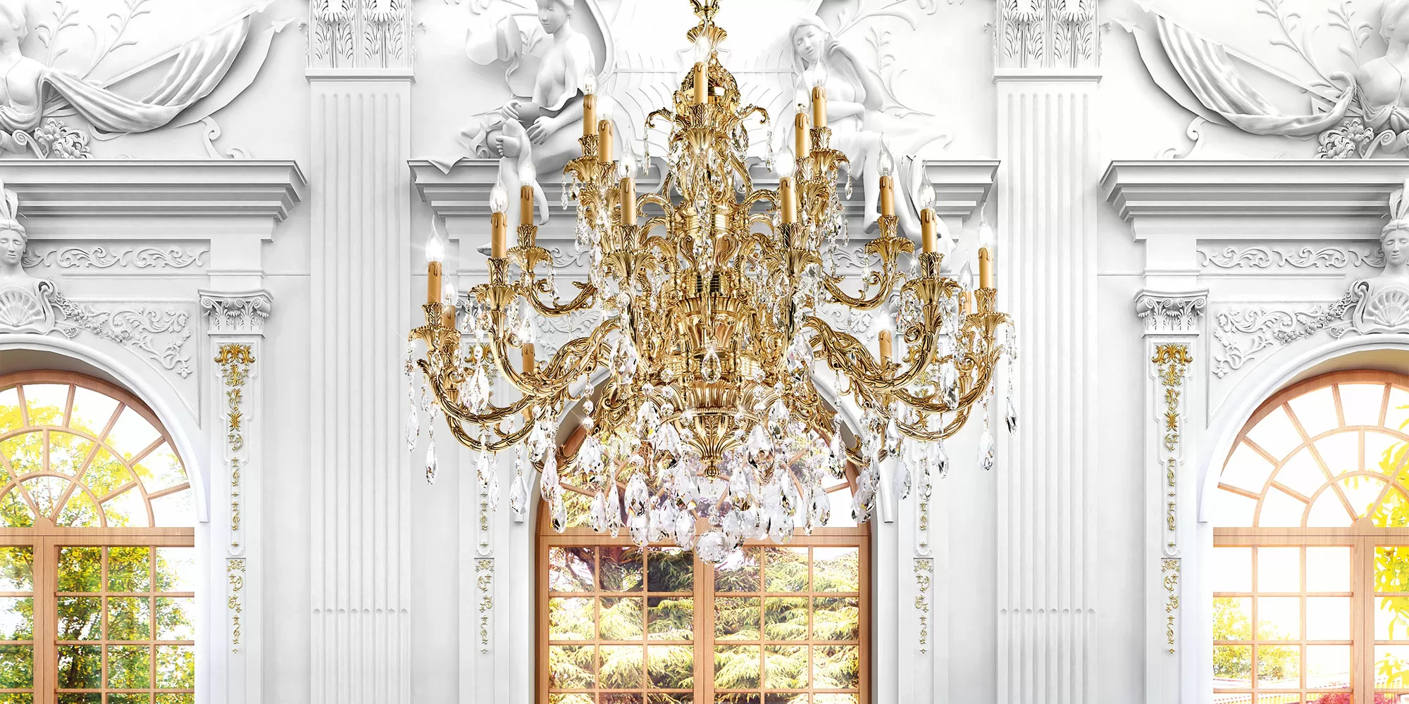 Lampadario oro francese 791/12+6+6-SH/G - Wellington | Sospensione | Illuminazione | Possoni