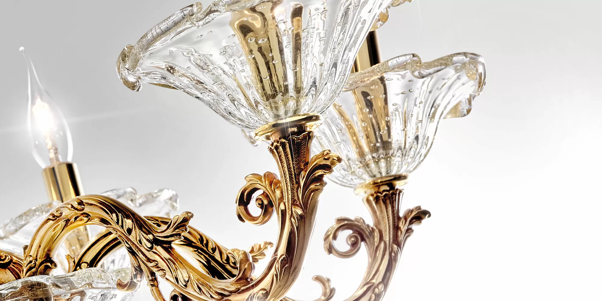 French gold chandelier with glass 4795/6 - Charlotte | Suspension | Lighting | Possoni