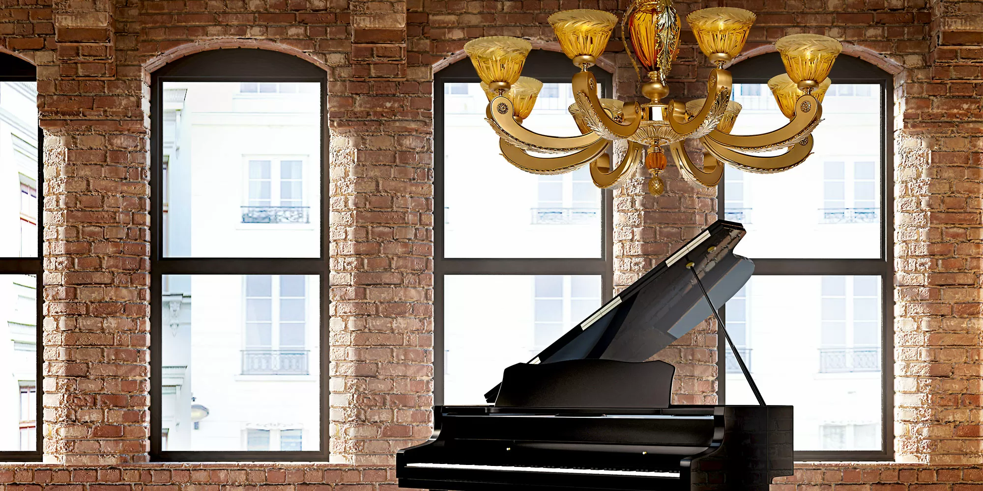 Pure gold sandblasted chandelier 265/8 - Eden | Suspension | Lighting | Possoni