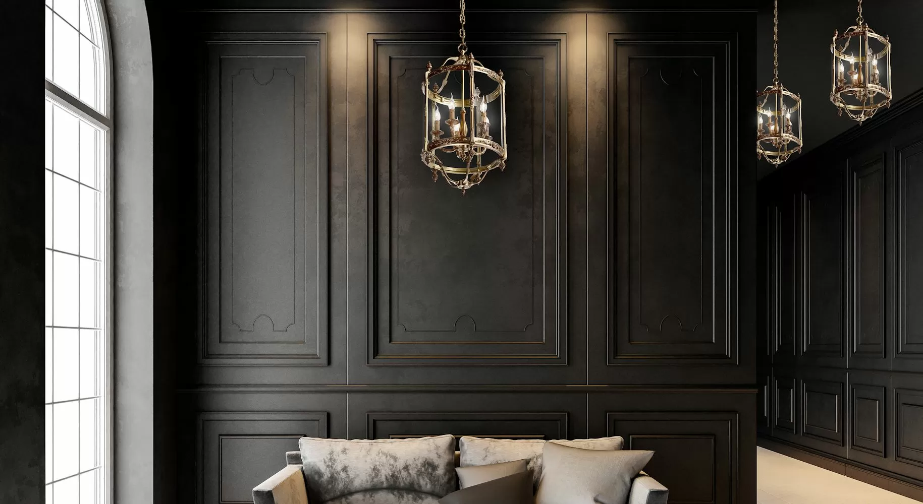 Satin lantern 448/3 - Emily | Suspension | Lighting | Possoni