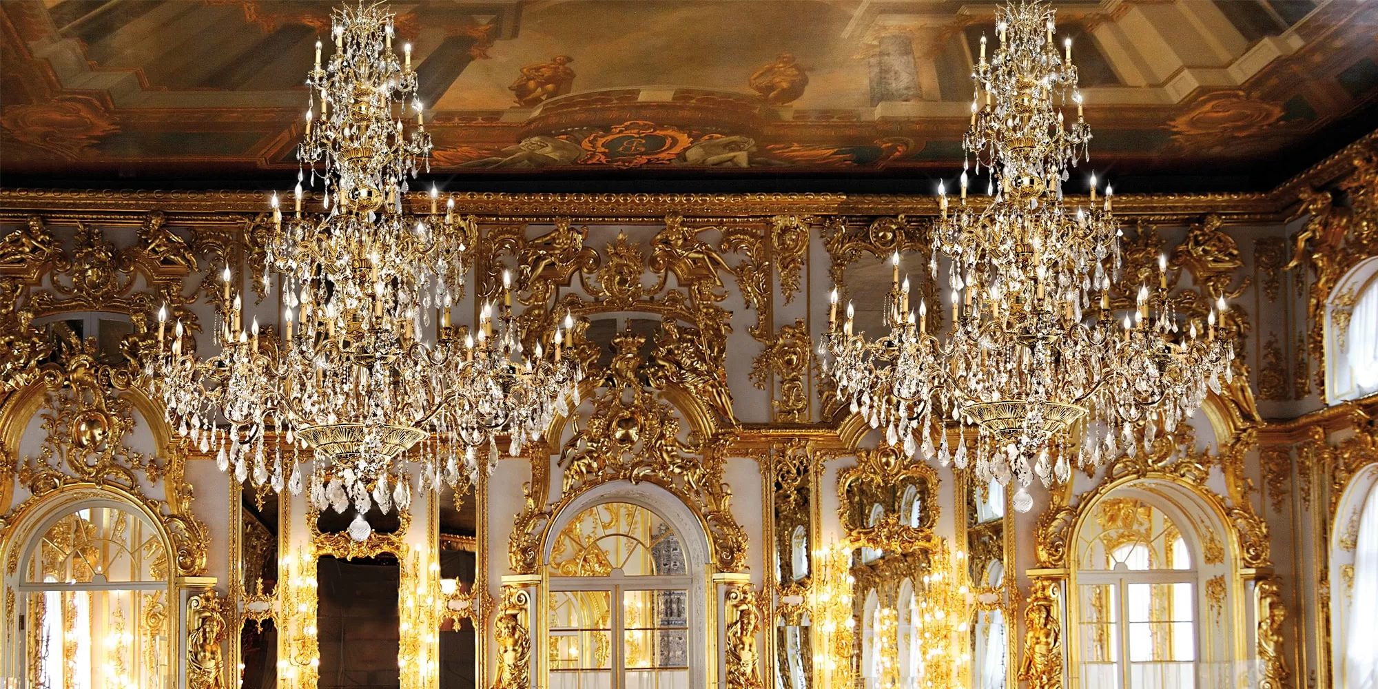 French gold chandelier 093/60-SH / P - Versailles | Suspension | Lighting | Possoni