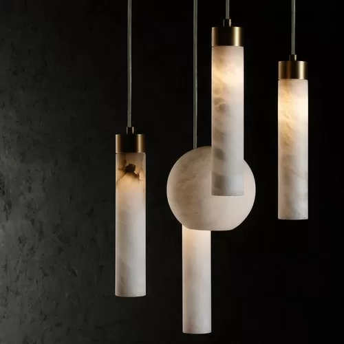Sospensione satinato chiaro e alabastro 2005/S5 - Tube & Ball | Parete | Illuminazione | Possoni