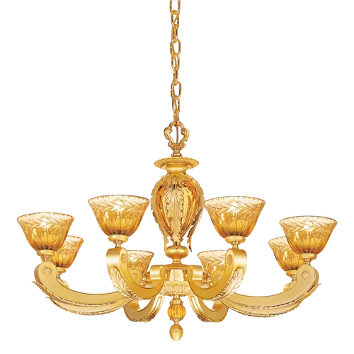 Lampadario oro zecchino sabbiato 265/8 - Eden | Sospensione | Illuminazione | Possoni