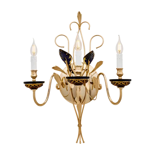 Applique oro zecchino oro zecchino satinato con cristallo 350/A3 - Foliage | Parete | Illuminazione | Possoni