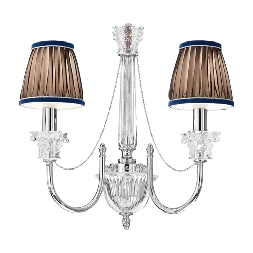 Chrome wall light with blue chiffon lampshades 37089 / A2 - Vicky | Wall | Lighting | Possoni