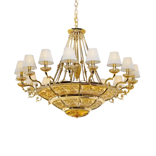 Люстра с градиентом из чистого золота 3999/14 + 16 - Michelangelo | Подвеска | Освещение | Possoni