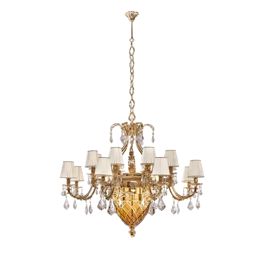 Gradient pure gold chandelier 4400/16 + 4-SH - Lara | Suspension | Lighting | Possoni