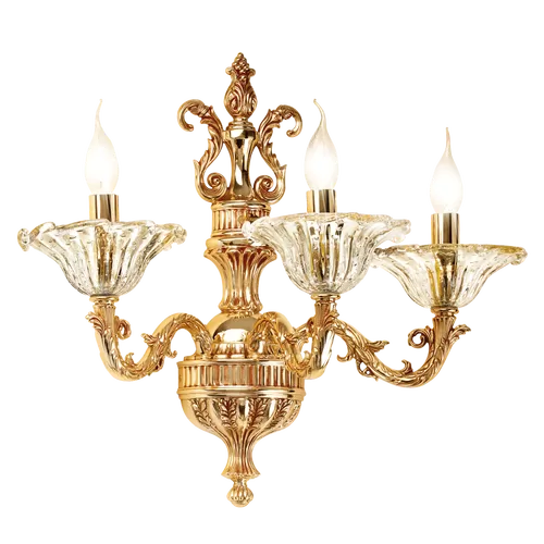 French gold wall light with glass 4795 / A3 - Charlotte | Wall | Lighting | Possoni