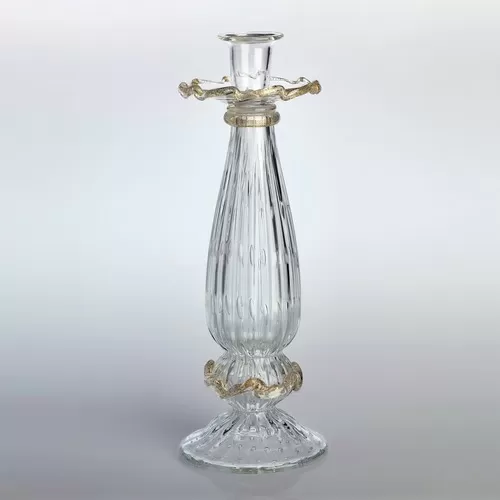 Transparent glass candelabra with gold 4795 / C - Charlotte | Table | Lighting | Possoni