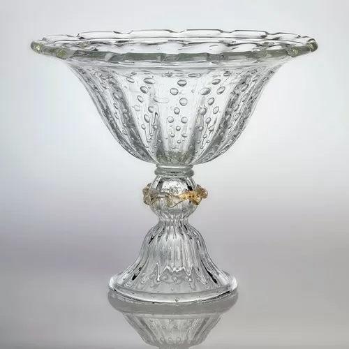 Transparent glass vase with gold 4795 / V - Charlotte | Table | Lighting | Possoni