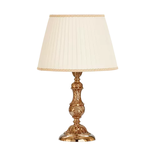 French gold table lamp with pleated silk lampshade 504 / LP - Oldie | Table | Lighting | Possoni