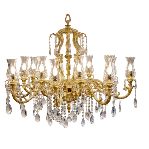 Pure gold chandelier 830/8 + 8-SH / G30 - Howard | Suspension | Lighting | Possoni