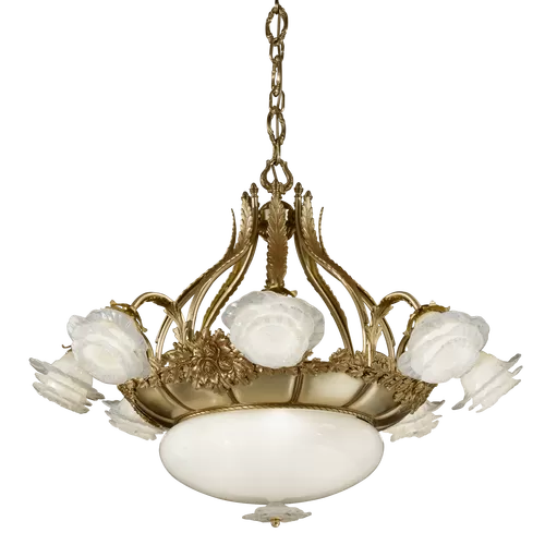 Lampadario oro francese 701/8+3 - Rose | Sospensione | Illuminazione | Possoni
