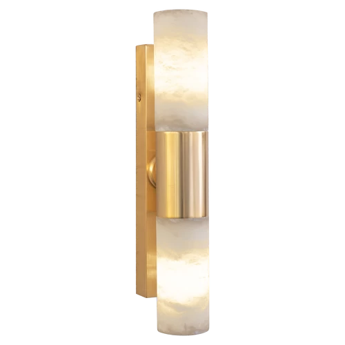 Applique oro zecchino satinato con alabastro 2006/A2 - Tube | Parete | Illuminazione | Possoni