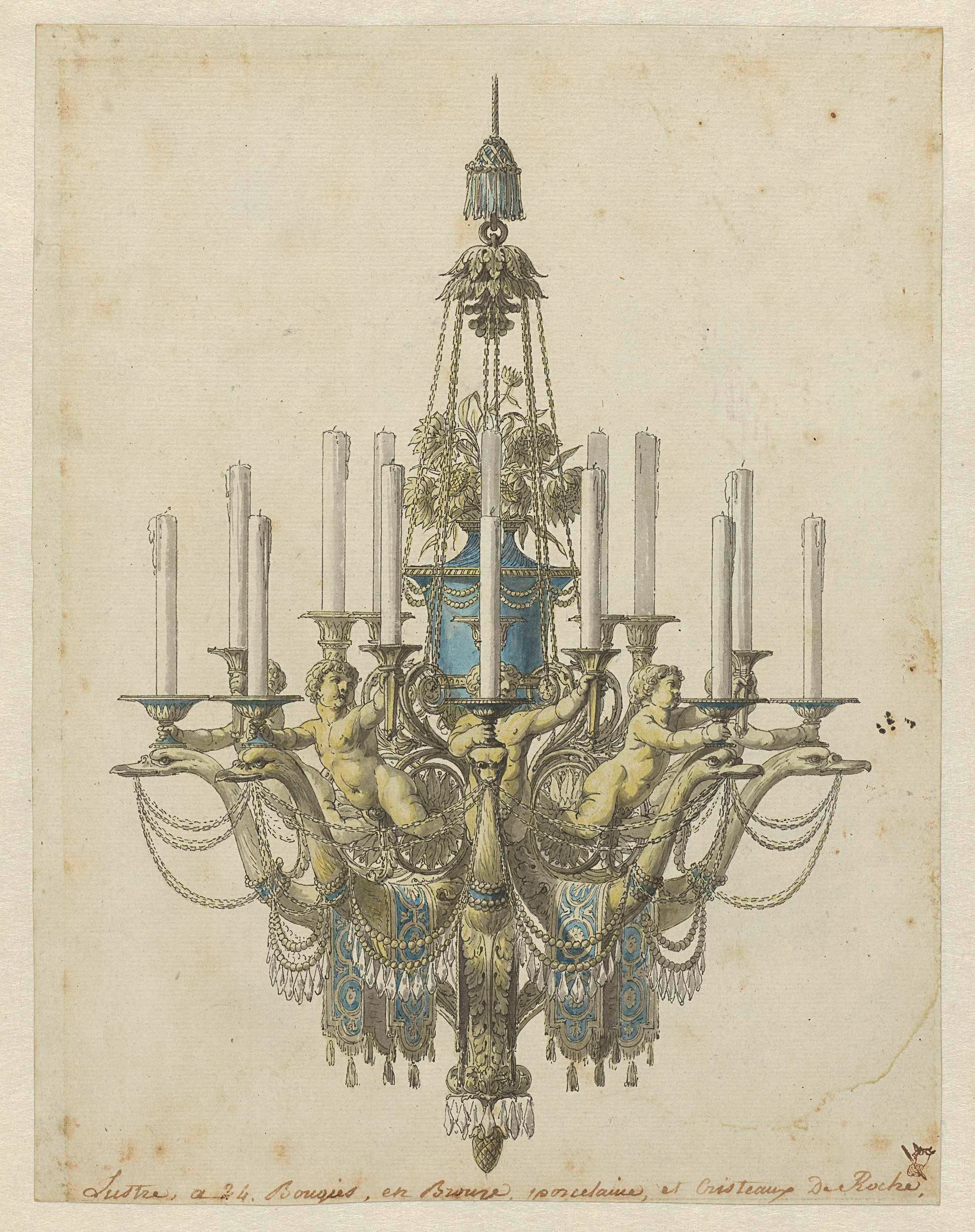 Design for a chandelier – 1784 Credits: Europeana