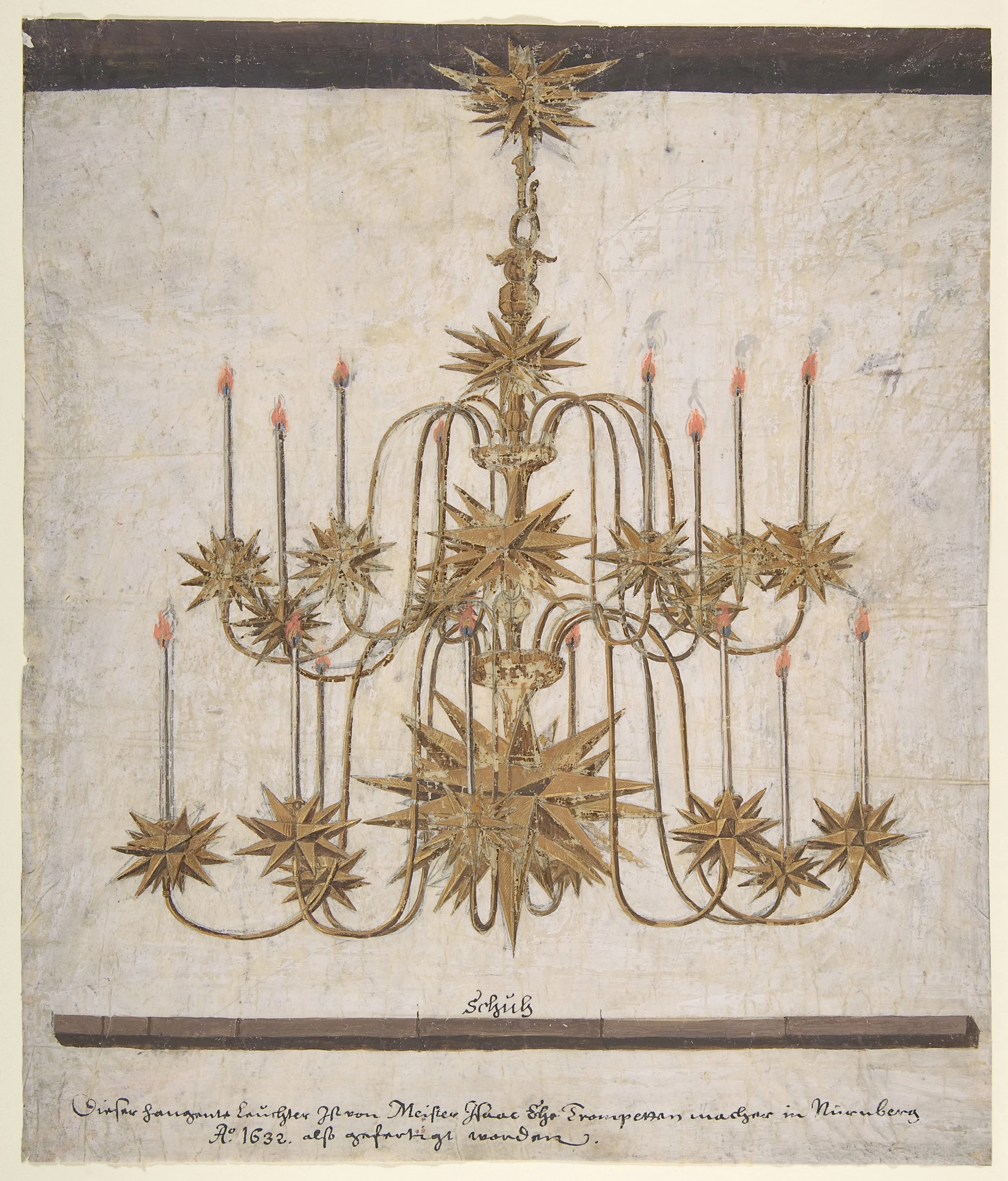 Design for a Chandelier with Sixteen Candles - 1632 Credits: The MET